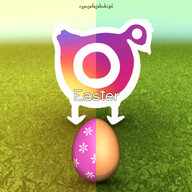 Jajko na Instagramie z wielkanocnym filtrem Easter