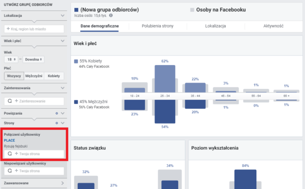 Sprawdzenie fanów strony w Statystykach grup odbiorców (Facebook Audience Insights)